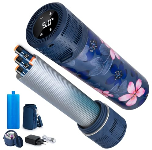 SUNMON Estuche Viaje para Enfriador de Insulina, Nevera Medicamentos Portatil, Nevera Insulina Viaje con USB, Refrigerador Enfriador Eléctrico de Insulina Aprobado por TSA (Pantalla °C/°F)