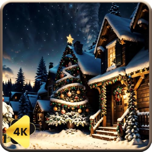 Navidad vintage: protector de pantalla para TV con acogedoras luces navideñas