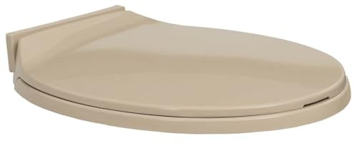 Mokuyary Toilettensitz mit Absenkautomatik Beige Oval Toilettendeckel, WC Deckel Einfache Montage Klobrille, WC-Sitz Klodeckel für Toilette