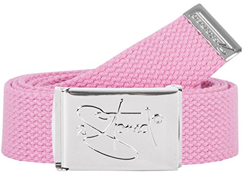 2Stoned Hosengürtel Stoffgürtel Rosa, Chromschnalle Classic, 3 cm breit für Damen und Mädchen