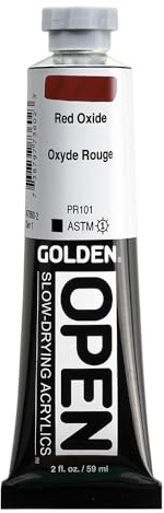 GOLDEN OPEN Slow-Drying Acrylics, Red Oxide, 2 fl. oz. Tube