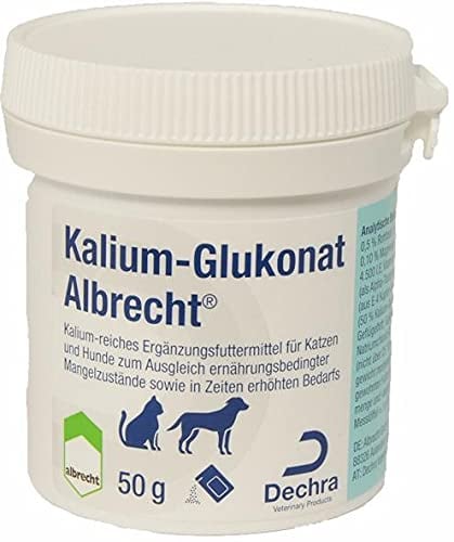 Dechra - Kalium-Glukonat Albrecht Ergänzungsfuttermittel für Katzen und Hunde 50g