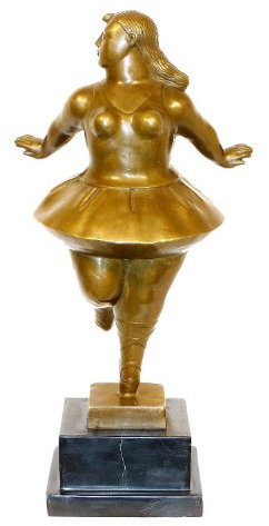Kunst & Ambiente - Moderne Bronzefigur - XXL Ballerina - Fernando Botero - signiert - 100% Bronze