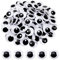 TOAOB 100 Pezzi Occhi Adesivi Finti di Plastica 20 mm Grandi Autoadesivio Bianco e Nero Rotondo Occhietti per Scrapbooking Decorazioni Creazione Bambole Pupazzi Fai da Te Lavoretti Artigianato