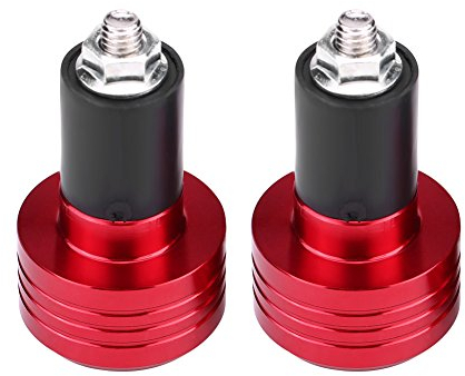 Qiilu Universal-Lenkergriff-Endkappen, Anti-Vibration, 22 mm, Universal, aus Aluminium, Motorrad (rot)