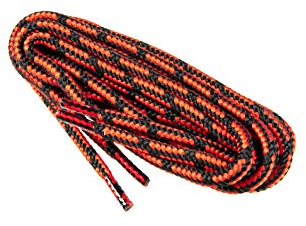 Lacci Tondi per Scarpe e Stivali da Lavoro, Scarpe Antinfortunistiche, Resistenti, Fatti in Europa dalla Worker Walker Pro, 1 Paio (9131 - nero con rosso / 120 cm - 47 pollice)