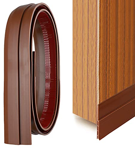 YOUSHARES Draught Excluder for Bottom of Door, Weather Stripping Door Draft Excluder Self Adhesive Door Draft Sweep Seal for Soundproof (Brown)