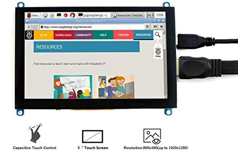 IBest 5 inch Capacitive TFT Touch Screen 800x480 TFT LCD Display H HDMI Module for Raspberry Pi/Jetson Nano/Banana Pi/PC Windows 10/8.1/8/7 Support Microsoft XBOX360/Sony PS4/Nintendo Switch