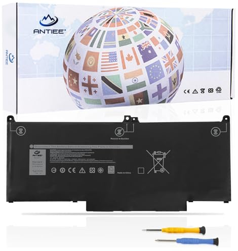 ANTIEE MXV9V Laptop Bateria do Dell Latitude 5300 5310 7300 7400 E5300 E5310 E7300 E7400, Latitude 5300 2-in-1/5310 2-in-1, Inspiron 7300 7306 2-in-1 Series 829MX 0829MX 5VC2M 05VC2M 7.6V 60Wh