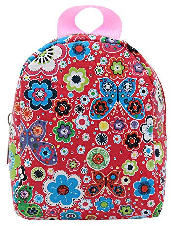 Uteruik Puppenrucksack für 46 cm große amerikanische Puppe, Mini-Reißverschluss, Schultasche, Zubehör, Spielzeug (#C)
