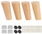 Btowin 40cm Holz Möbelfüße, VCF 4 Stück Massivholz Tischbeine Möbelbeine DIY Ersatz mit Montageplatten & Schrauben & für Schrank Sofa Bett Ottomane Couch