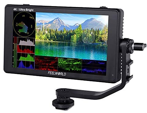 Feelworld LUT6S 6 Pollici 2600nits HDR / 3D LUT Touch Screen Fotocamera DSLR Monitor da Campo con Forma D'onda Istogramma VectorScope 3G-SDI 4K Uscita di Ingresso HDMI 1920X1080 Pannello IPS