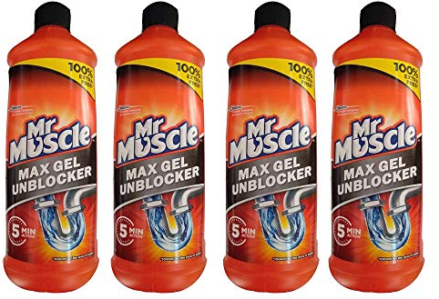 Mr Muscle for Kitchen & Bathroom Sink Cleaner Drain Gel 500ml (Pack of 4)