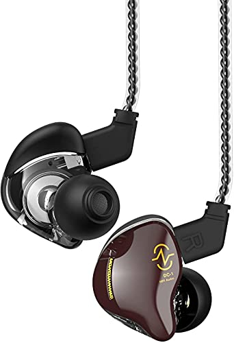 Yinyoo In Ear Monitor Kopfhörer CCZ Coffee Bean Over Ear Ohrhörer Kabelgebundener Kopfhörer mit 1DD Dynamic Driver HiFi Bass Sound für Musiker Bühne, Schlagzeuger, Workout Gym