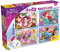 Lisciani - DISNEY - 4 Puzzles für Kinder ab 3 Jahren - 4 x 48 Teile - 2 in 1 Doppelseitig mit Rückseite zum Ausmalen - Disney Prinzessinnen - 192 Teile