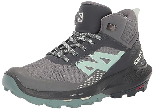 Salomon Out Oulse Mid GTX W Sportschuhe Damen Wanderschuhe Grau Freizeit, Schuhgröße:EUR 40 | UK 6.5
