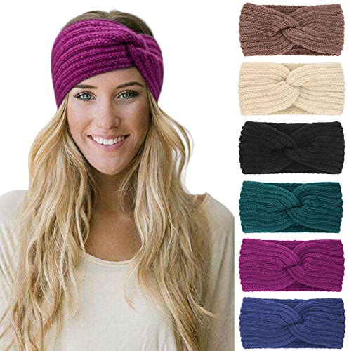 DRESHOW 6 Pezzi Fasce per Capelli Tessuto di Lana Turbante Fascia da Donna Invernale Accessori Cerchietti per Donna Ragazze