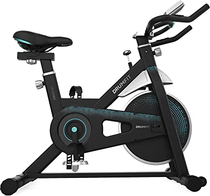 Cecotec Indoor-Fahrrad DrumFit Indoor 13000 Delfos. Schwungrad mit 13 kg, manueller Widerstand, Sportlenker und -sattel, LCD-Bildschirm, Herzfrequenzsensor und Pedalhaken