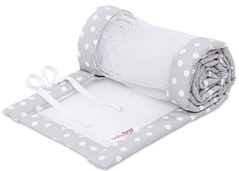 babybay Nestchen Mesh-Piqué für Modell Boxspring XXL, perlgrau Punkte weiß