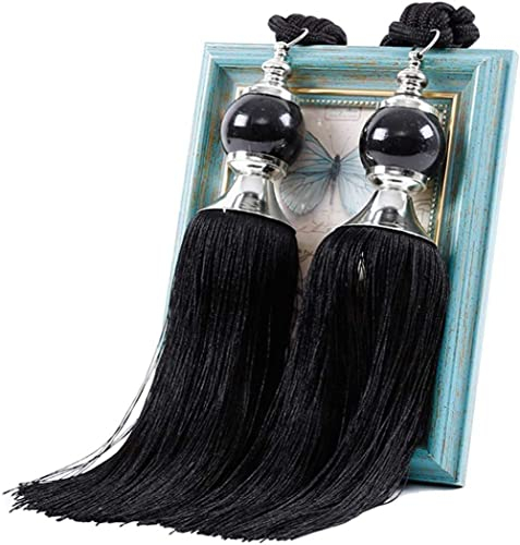 Raffhalter für Vorhänge, Quasten, Kristall-Perlen, Fransenschnur, Quaste, Raffhalter, Vorhanghalter, für Vorhänge, Fenster, Türen, Dekorationen, 2 Stück