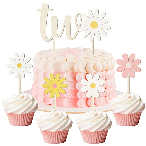 BkeeCten Daisy Two Cake Topper-5P
