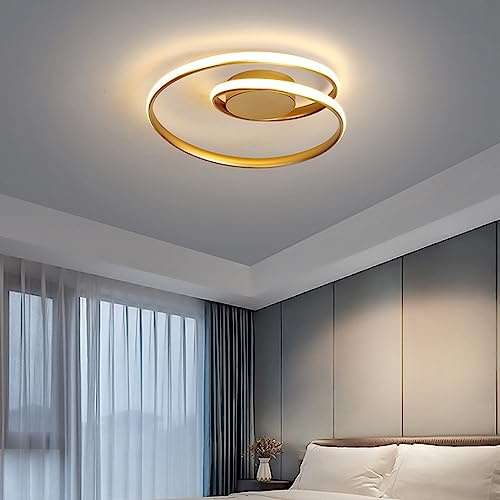 Modern LED Ceiling Light Dimmable Ceiling Lamp Creative Design Ceiling Lamp Ceiling Light for Kids Room Living Room Bedroom Office Dining Room and Kitchen Dining Table Pendant Lamp (Gold, L45cm)
