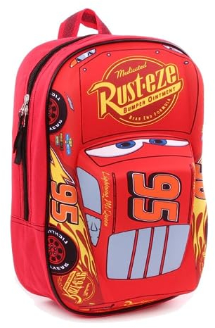 mybagstory - Rucksack - Cars - Disney - Kinder - Schule - Grundschule - Kindergarten - Kindergarten - Schulranzen Jungen - Größe 31 cm - verstellbare Träger - Geschenkidee, rot, 31 cm