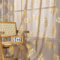 Sutuo Home Durchsichtig Vorhänge, goldfarbener Foliendruck in Metallic-Optik, tropische Blätter, Fensterdekoration für Schlafzimmer und Wohnzimmer, 2er-Set, 132 x 243,8 cm (B x L), Taupe