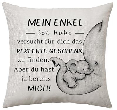 Aconesong Enkel Kissenbezug - Geschenke für Enkel an Weihnachten, Muttertag, Geburtstag - Ideen von Oma und Opa - Decor 45 x 45 cm