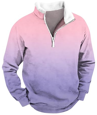 KONG JIMFAN Werder Trikot Auswärts Pulli Decke Herren Zipper Kapuzenpullover Herren Ews Pink Hilfig Hoodi Pink Bestickte Tunika Weiss Kapuzenpullover Flieder Eleganter Pulli(Pink,5XL)
