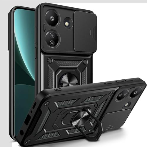 betterfon Handyhülle für Xiaomi Redmi 13C / Poco C65 | Stoßfest & Kratzfest | Mit Kameraschutz, Anti-Fingerabdruck & robustem Panzerschutz-Design | Schwarz