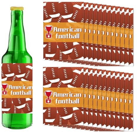 Water Bottle Stickers Party ,Football Water Bottle Sticker,24 Football Decorative Stickers | Colorful Stickers for Water Bottles