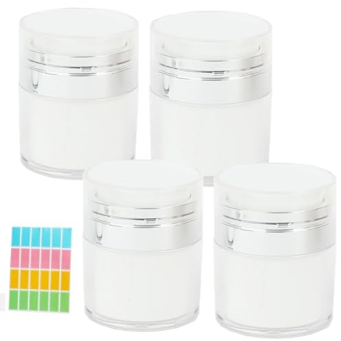 4PCS Airless Moisturiser Dispenser, Travel Pump Bottles for Toiletries, Cream Jar Vacuum Bottle, Skincare Face Cream Pump Dispenser 30ml