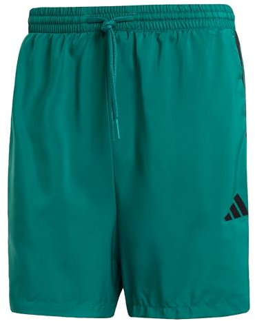 adidas Men's Essential Three Stripes Chelsea Base Short, Collegiate Green/Black, L