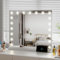 Buildonely Schminkspiegel mit Beleuchtung, 100x80cm Großer Hollywood Spiegel mit Beleuchtung, 19 LED Licht Dimmbare und 3 Lichtmodi, Tischspiegel, Wandspiegel mit Touch Control, Weiß