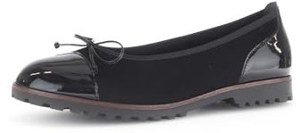 Gabor Damen Klassische Ballerinas, Frauen Flats,Ausgehschuhe,Abendschuhe,Slip-ons,klassisch elegant,Schleife,schwarz (Cognac),39 EU / 6 UK