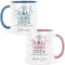 kleinebuchstaben® Bauherrin Bauherr Tassen Set 2024 Name Personalisiert, Geschenke zum Richtfest, Geschenkideen zum Hausbau Einweihung Einweihungsfeier (Bauherr & Bauherrin mit Namen - Farbig)