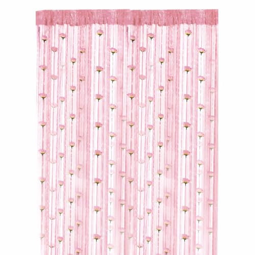 Perlen -Türvorhang 39x79 'Saitenvorhang mit abnehmbaren Rosenstangen Taschenfaden Blumenentüren Perlen Vorhang Zimmer Teiler Hängende Randvorhänge Style 2, hängende Türperlen Vorhang