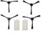Drhomeam Zubehör Vakuumfilter für Medion MD16192, MD18500, MD18501, MD19500, MD19510, MD19511, 2x Filter + 4x Seitenbürsten-Set