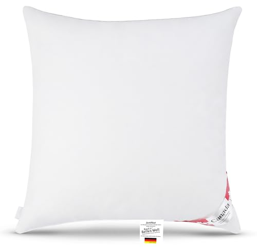 Bach's Betten Welt Canada Daunenkissen Kopfkissen Quattro 80x80 cm S extra weich 500g Daune (S extra weich 100% Daune)