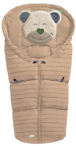 Odenwälder Fußsäckchen Mucki, Fußsack passend für handelsübliche Babyschalen, Kindersitze, Softragetaschen und Hartschalen Baby Fußsack Winterfußsack creamy caramel