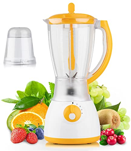 Professional 1000W High Speed Smoothie Blender with Adjustable Speeds and 1.5L Jar - Yellow Smoothie Maker for Kitchen