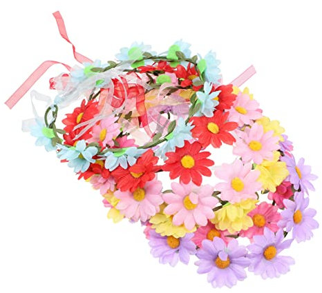 Beatifufu 6stücke Teiliges Marguerite Haarband Für Damen Hochzeitsblumenkranz Kunstblumen Haarschmuck Für Festivals Und Fotografie Bequeme Und Dekorative Kopfbedeckung