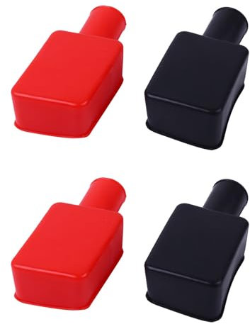CLKE 4 STK Batteriepolabdeckung Gummi Batterie Polabdeckung Positiv Negativ Batteriepol Abdeckungen Polabdeckungen Batterie Auto, Isolierung Autobatterie Polabdeckung für Autos, E-Bikes, Lkws