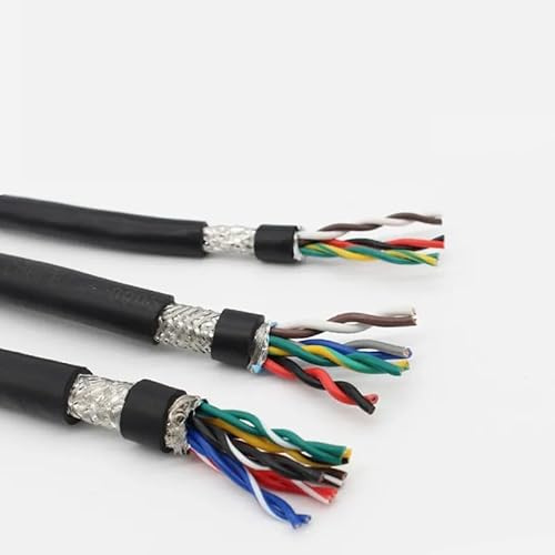 WANGFHAO Abgeschirmtes Twisted-Pair-Kabel, 2, 4, 6, 8, 10, 12 Adern, 20, 22, 18, 26, 24 AWG, 5 m PVC-Kommunikationssignal-Soft-Steuerkabel mit reinem Kupferkern(1 meter price,2 CORES_20 AWG 0.5MM)