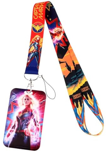 Lanière porte-carte Captain Marvel, avec illustration de personnage