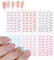 6 PCS French Tip Stickers Colorful French Line Nail Art Stickers Self-Adhesive Nail Tips French Tips Nail Stickers Nail Art Designs Transfer Decals for DIY Nail Art Decorations