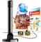 2025 Upgraded Indoor Aerial – Freeview 360° Range Reception, Magnetic Base, Compatible with All TVs, 300+ Miles Long Range, Supports 4K/1080P