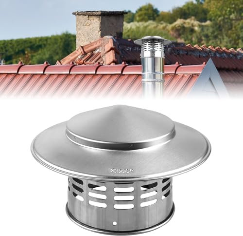 Comignolo In Acciaio Inox Cono,110mm Antipioggia Comignoli Del Tetto,Inossidabile in Acciaio Inossidabile Protezione da Pioggia Rotonda Protezione da Pioggia,Copertura Del Tetto per Camino Esterno