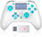 TURPOW Kabelloser Controller für PS-5, RGB-Gamepad-Fernbedienung mit Dual-Motor-Vibration/6-Achsen-Sensor/Turbo/3,5-mm-Audiobuchse/Touchpad für PS-5/PS-4/PS-3/Pro/S-Witch/PC/Slim (Weiß)